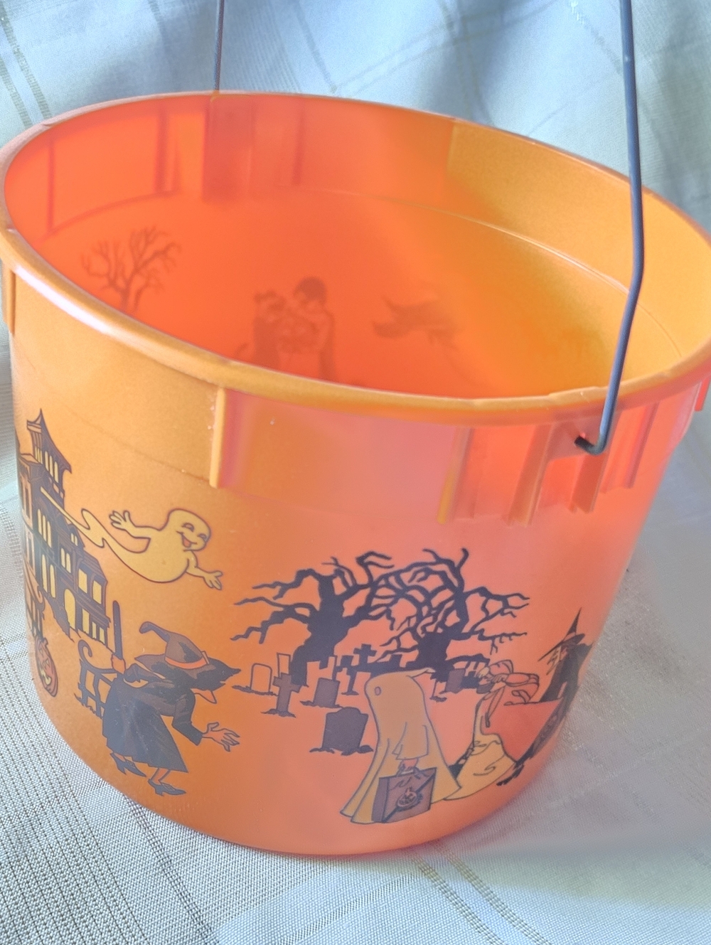 Vintage Orange Halloween Trick Or Treat Bucket